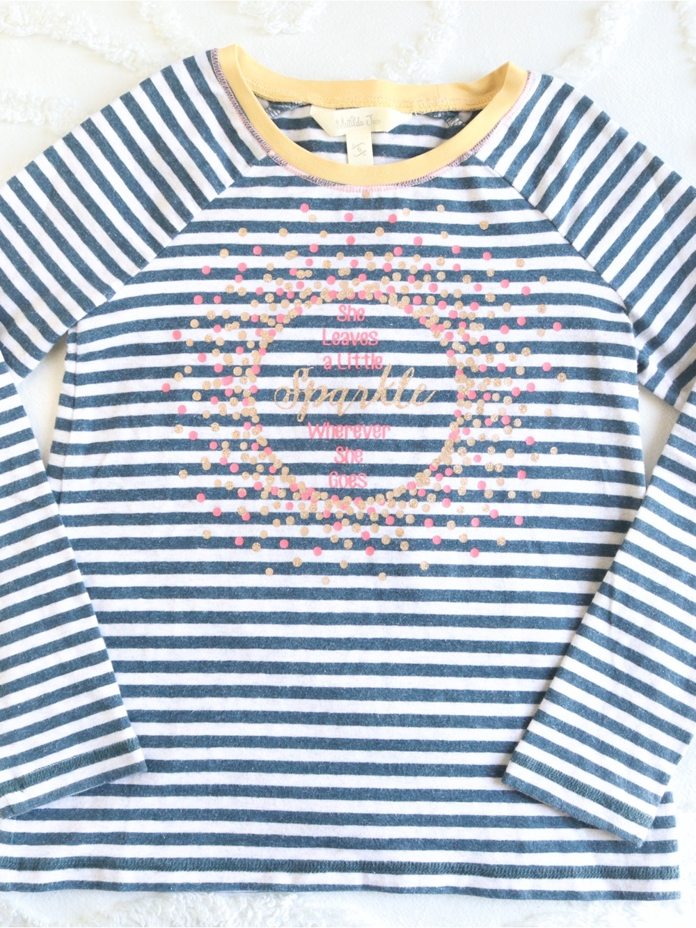 Matilda Jane| She Leaves A Little Sparkle & Shine Long Sleeve Stripe Glitter Top